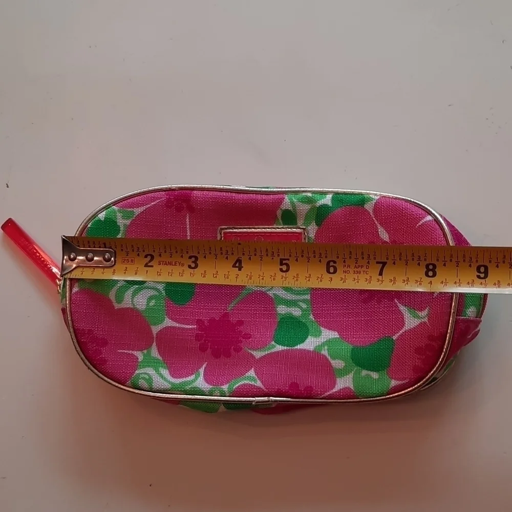 Lilly Pulitzer x Estee Lauder pink floral makeup bag